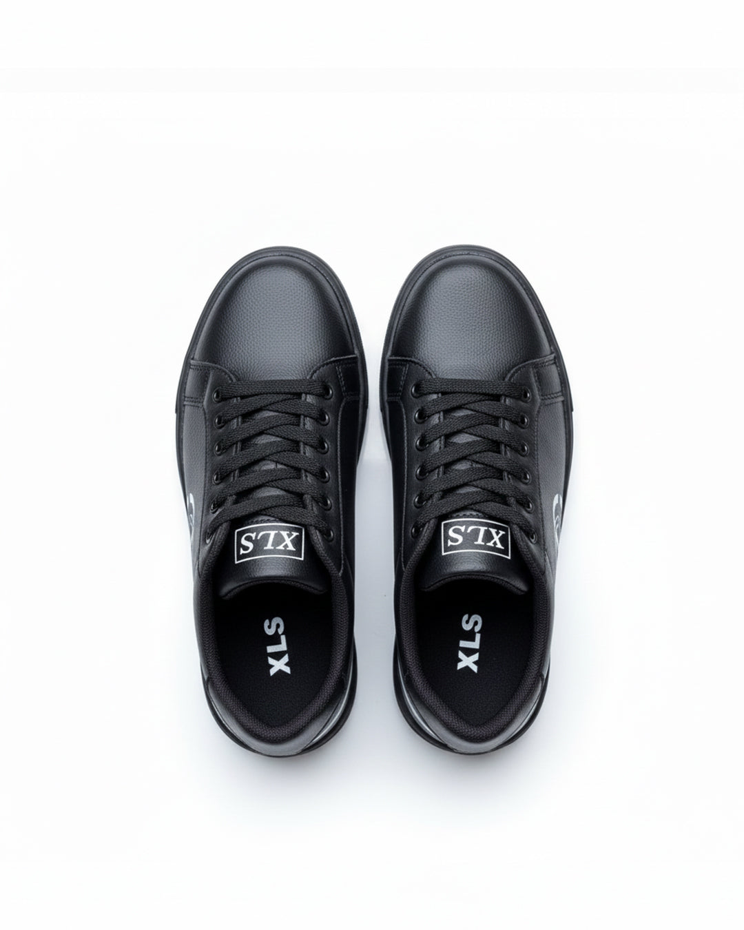Stylish Men's Black Sneakers | Casual Synthetic Leather Footwear