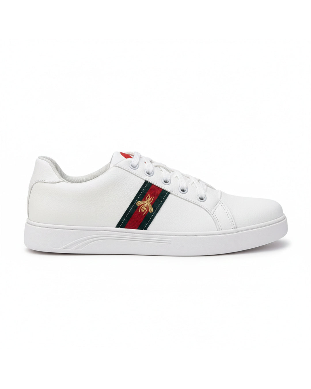 Men's Rexine Fancy Sneakers (GU-White)