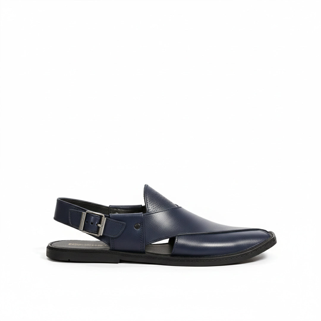 Men's Leather Plain Peshawari Chappal