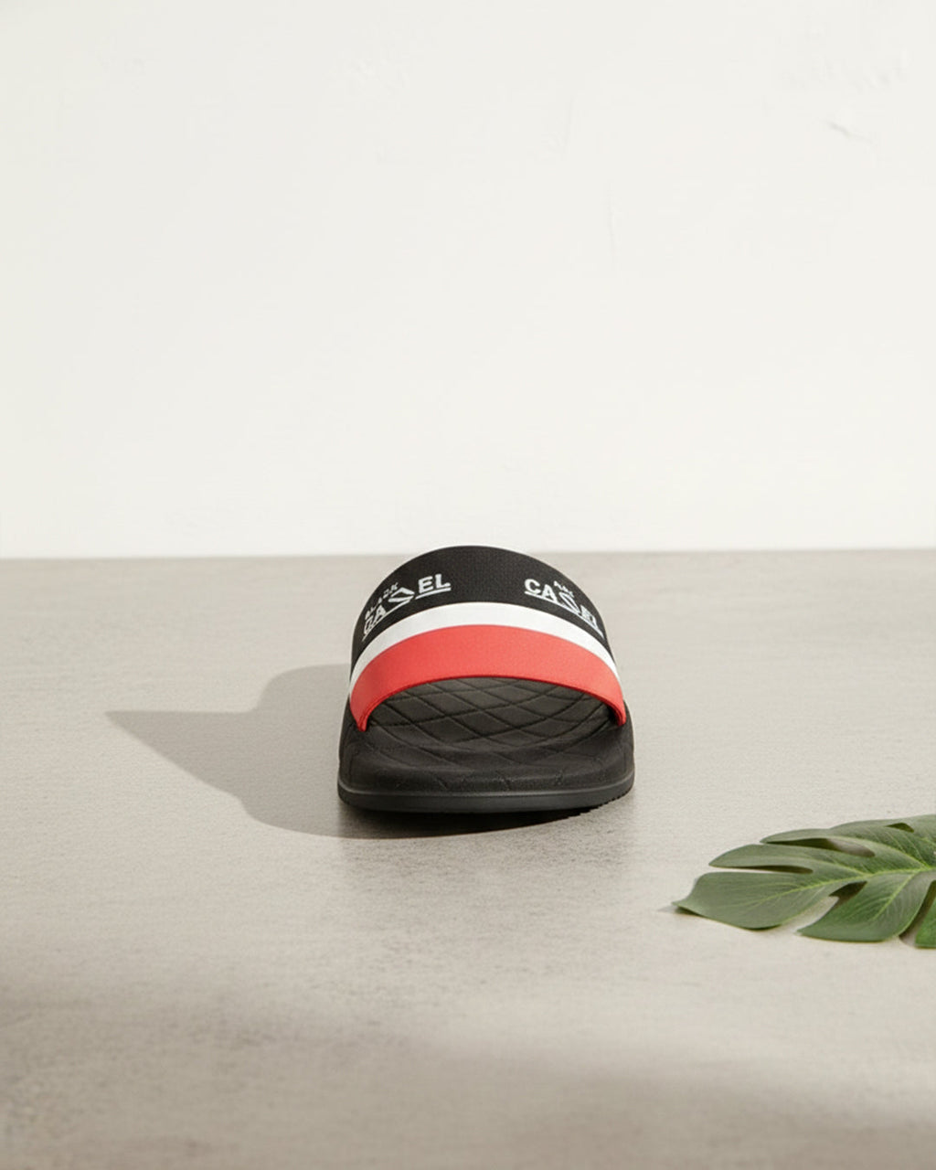 Black Camel 003 Comfort Slide, Black-Red