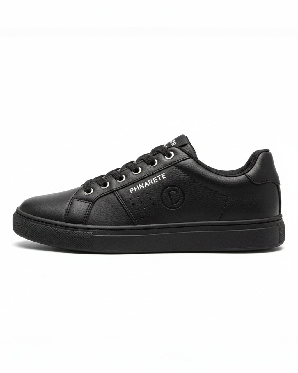Stylish Men's Black Sneakers | Casual Synthetic Leather Footwear
