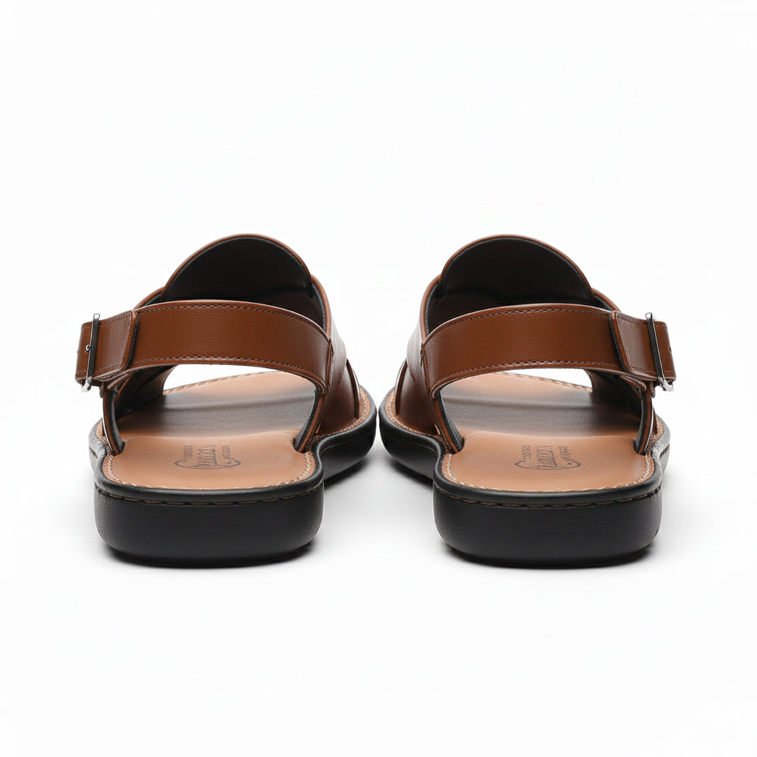 Men's PU Leather Plain Peshawari Chappal