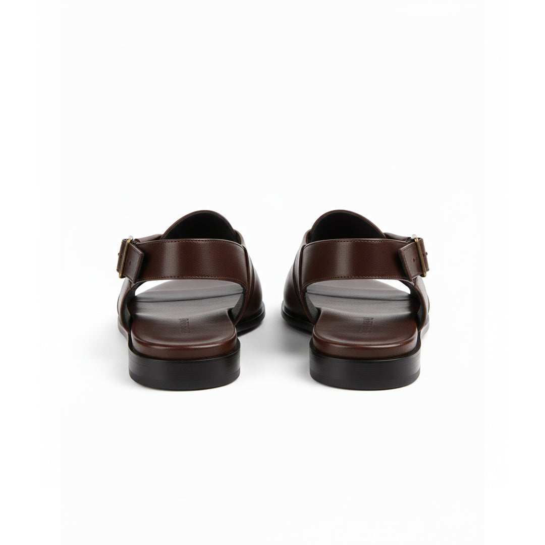 Men's Leather Plain Peshawari Chappal