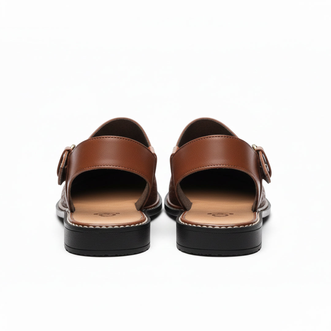 Men's Leather Plain Peshawari Chappal